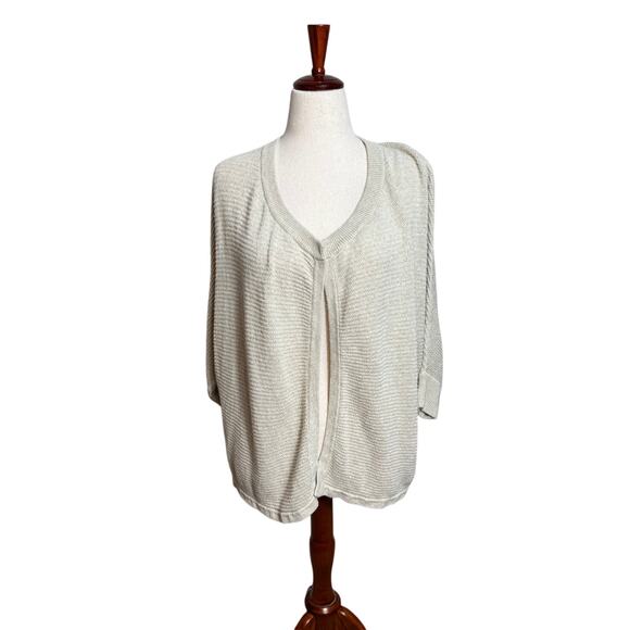 Madewell sweater open front oversized 3/4 dolman sleeve oatmeal beige Sz XS - Picture 1 of 8